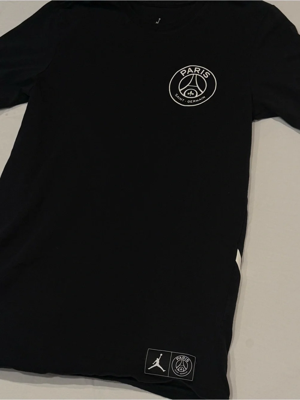 Air Jordan Paris Saint Germain Mens White T-Shirt Graphic Tee Size S Logo PSG